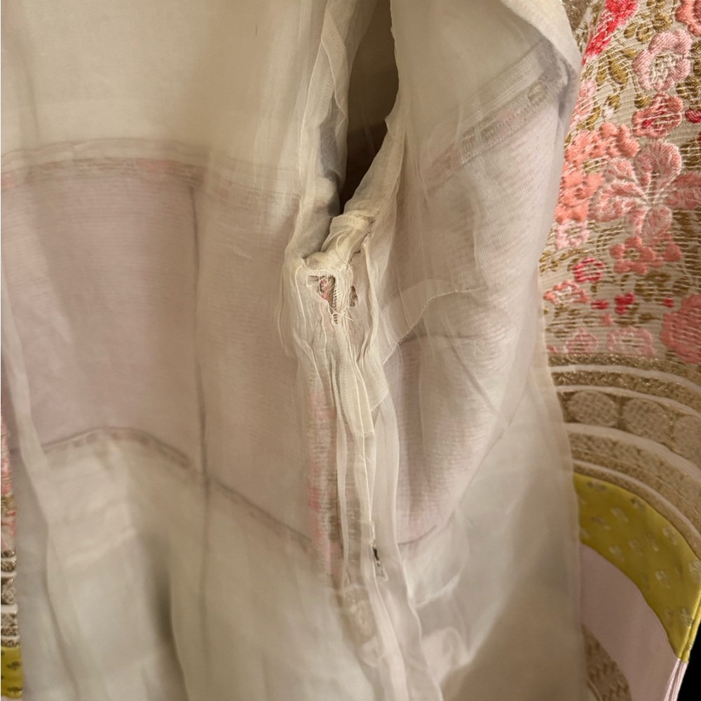 Giambattista Valli Paris Womens Floral & Metallic Stripe Coat - Pink, Gold - Picture 6 of 6